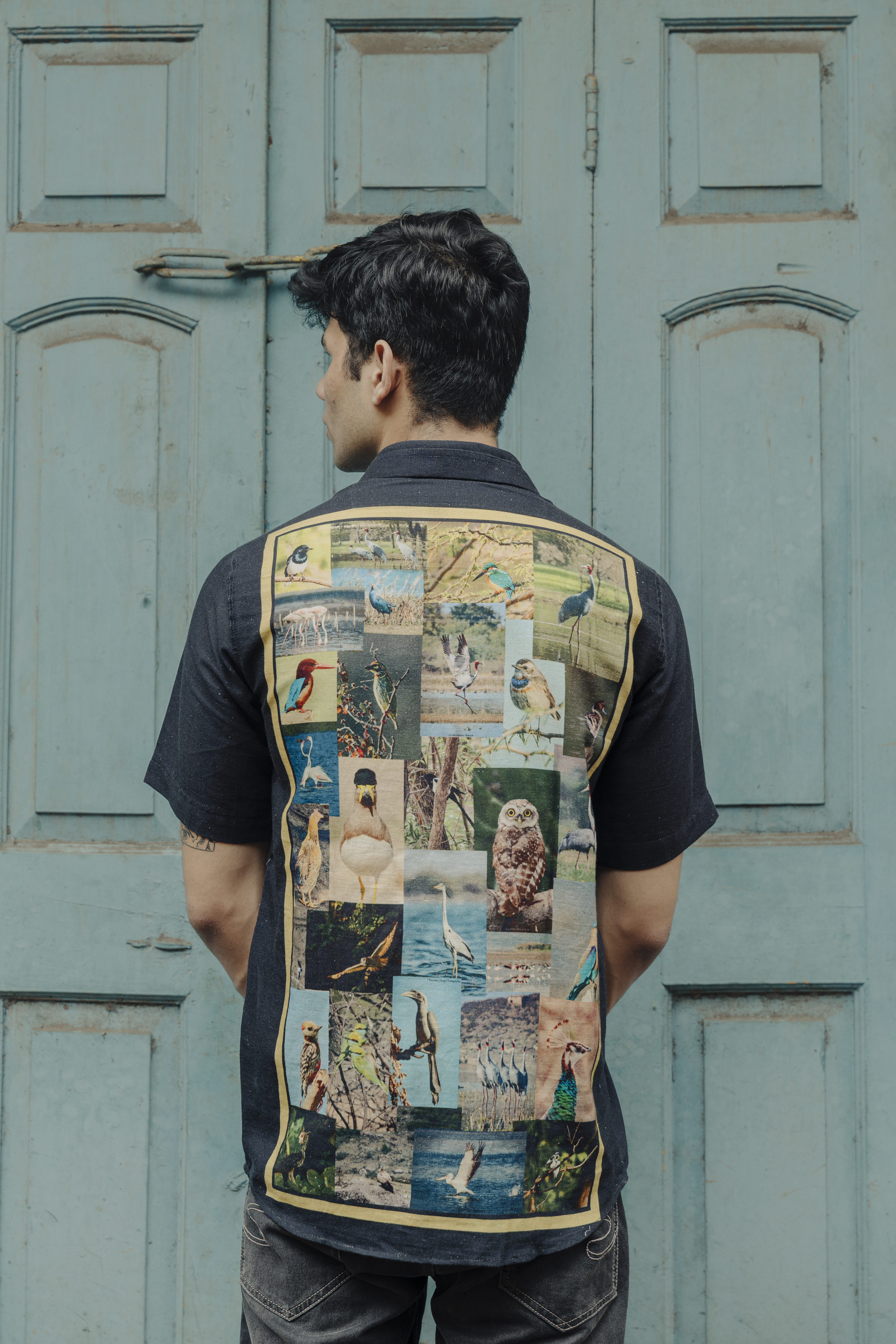 Bird Collage Printed Shirt 2